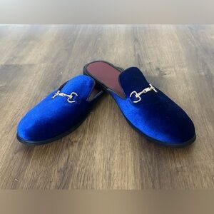 YYQL‎ Men's Gold Rivet Noble Loafers Shoes Pointed Toe Velvet Penny Loafers 12.5